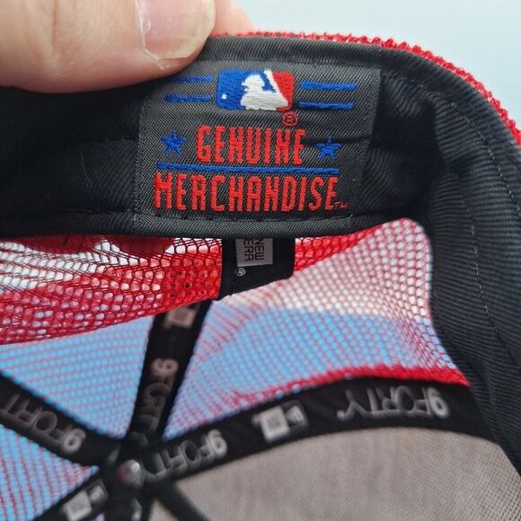 New Era Philadelphia Phillies Mesh Hat Cap MLB 9Forty Snap Back Blue White Red - Picture 8 of 8